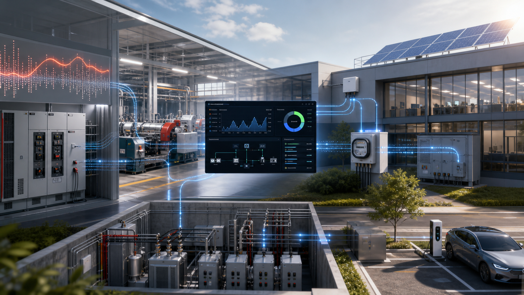 Factory and commercial building using PowerStudio SCADA to improve energy efficiency and reduce operating costs